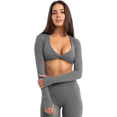 Dames lange mouwen top Gym Glamour Shrug Glow