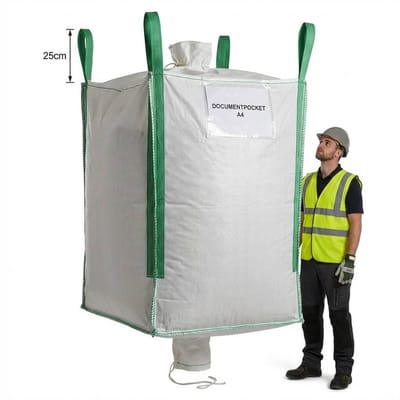 5x | Big Bag met Vul- en Losslurf, 90x90x170cm | 1,5 m³ | Stabiele grote zak | Voor diverse toepassingen