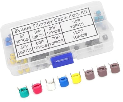 Dailygoody - 6mm Trimmer Capacitor Kit - 80 Stuks 5pF tot 120pF Variabele Capacitors voor DIY Elektronica