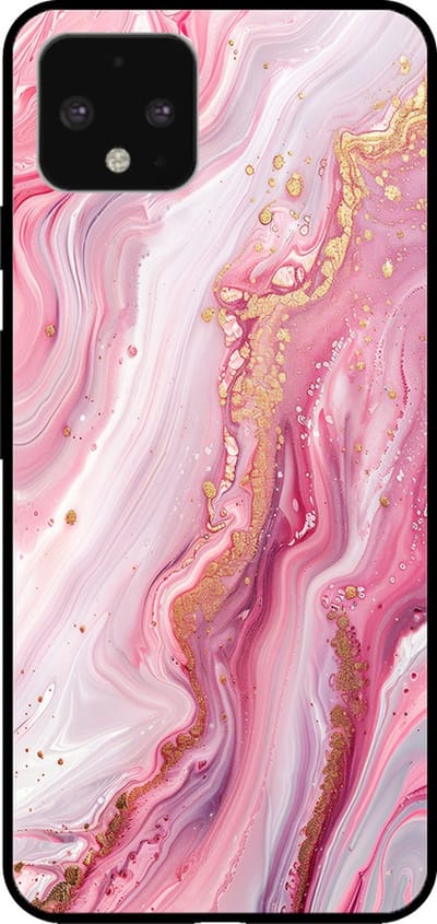 Smartphonica Telefoonhoesje voor Google Pixel 4 XL met marmer opdruk - TPU backcover case marble design - Roze geschikt voor Google Pixel 4 XL