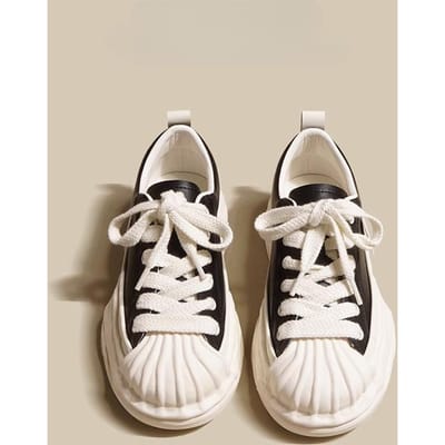 Platform Witte Schoenen Leer Damesschoenen Lente en Zomer Nieuwe Platform Verhogende Boardschoenen Oplossende Schoenen Casual Sportschoenen Dames 40 gray