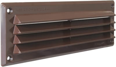 Ventilatierooster kunststof rechthoekig 227 x 80 mm bruin
