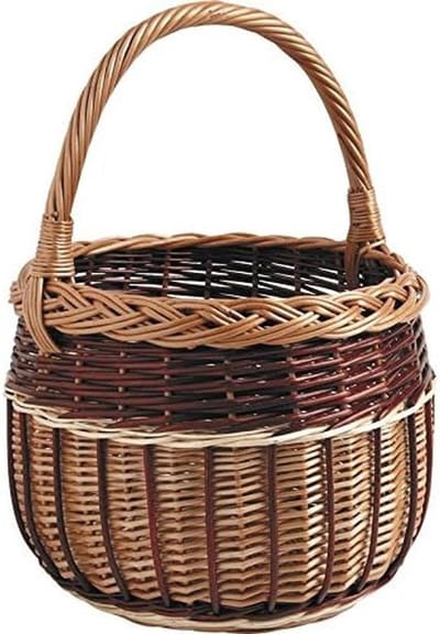 Ronde mand van gevlochten wilgentenen voor boodschappen of decoratie