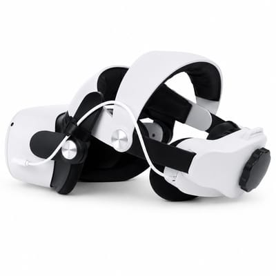 Gloovon® Elite Strap voor Meta Quest 2 - 5300mAh Accu - Ergonomische Hoofdband met Draaiknop - Verstelbaar - Wit