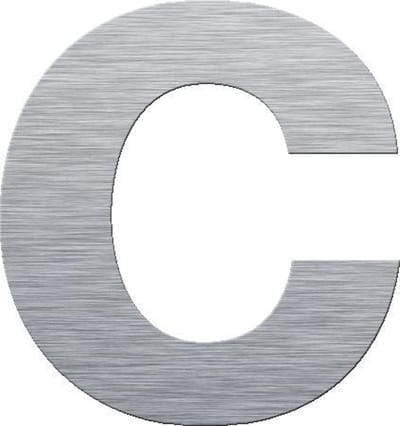Huisnummer 22,5 cm - Letter c - RVS mat geborsteld