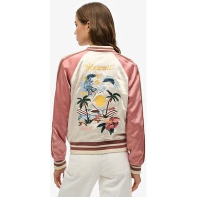 Superdry Geborduurd Suikajan Bomberjack Crème Grootte: 44