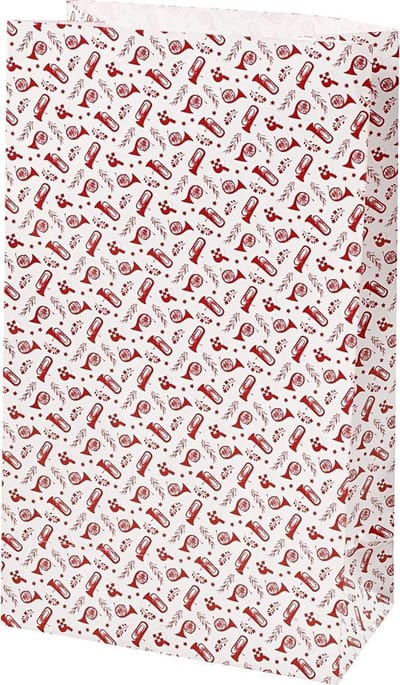 Vivi Gade Papieren Zak Trompet 12 X 6 X 21 Cm Wit/rood 8 Stuks