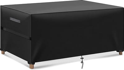 Afdekking voor tuinmeubelen, verbeterde zware belasting, 600D Oxford-weefsel, waterdicht, winddicht, UV-bestendig, afdekking tuinmeubels winterbestendig, rechthoekig 202 x 162 x 72 cm