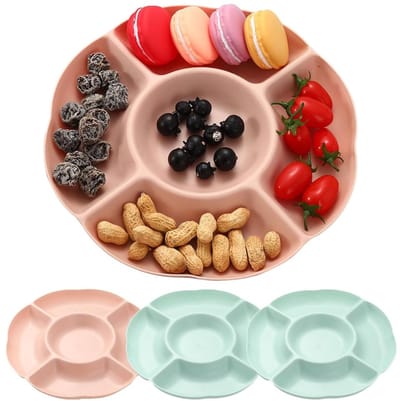 CLVP® Serveerschaal met Vakjes - Serveerschaal - Tapasschaal - Roze en Groen