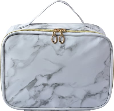 Juleeze Toilettas Dames 21x8x13 cm Wit Grijs Polyester