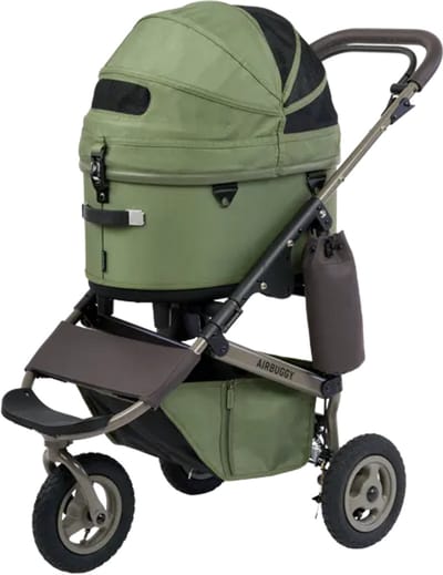AirBuggy DOME 3 Premier Set Regular - Moss Green - Honden buggie - Luxe wandelwagen voor huisdieren