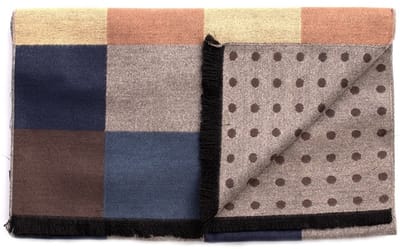STEVENS Double face viscose scarf signature block Brown (TRSCIE126 - 400)