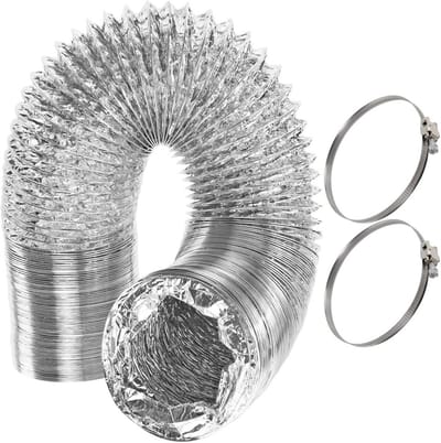 Universele 5 meter Extra Lange Aluminium Flexibele Afvoerslang 100 mm met Slangklemmen