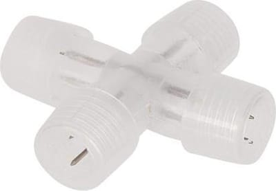 HQ-Power Transparante X-connector voor lichtslangen en led-lichtslangen, 1 stuk, X-vormig ontwerp, lichtgewicht 11 g, ideaal voor flexibele installatie en gemakkelijke montage van lichtdecoratie