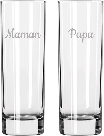 Longdrinkglas gegraveerd - 22cl - Maman & Papa