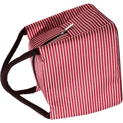 Lunchtas Draagbaar Grote Capaciteit Opvouwbaar Geïsoleerde Picknicktas voor Reizen Werk Rood Gestreept black