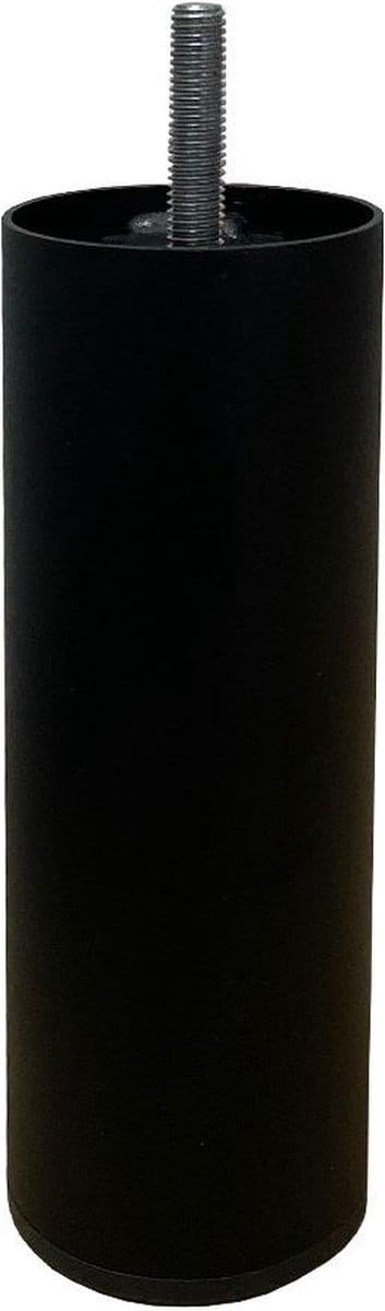 FLE - Stalen meubelpoot zwart rond ø 5 cm en hoogte 15 cm (M8)