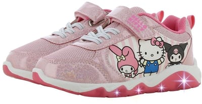 Hello Kitty - Schoenen voor meisjes met lichtjes - Kuromi en Hello Kitty Sneakers voor kinderen met klittenband - Lichtgevende kindersneaker - Maat 26 - Roze