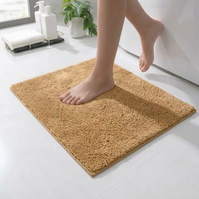 Casilin WC Mat Antislip 60x60cm Havana - Toiletmat vierkant - Vierkante Badmat - Waterabsorberend en Sneldrogend - Wasbaar - Caramel Geel