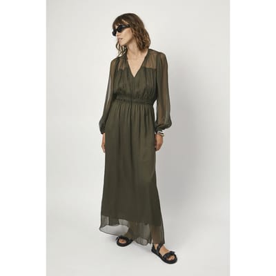 Dante6 Absolute Pleated Boho Dress Utility Green Maat: 34 | Maxi Jurken Outlet | Dames | Groen