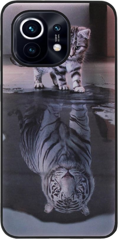 ADEL Siliconen Back Cover Softcase Hoesje voor Xiaomi Mi 11 - Poezen Schaduw Tijger