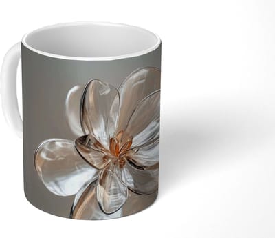 Mok - Koffiemok - Bloem - Glazen - Doorzichtig - Mokken - 350 ML - Beker - Koffiemokken - Theemok
