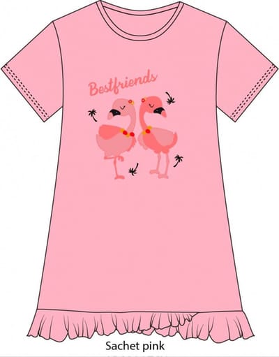 Fun2Wear - Beste Vrienden Bigshirt | Sachet Roze - Katoen - Maat 110/116