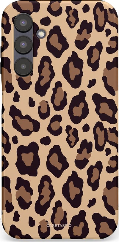 Casetastic hoesje geschikt voor Samsung Galaxy A25 - Dubbellaagse bescherming - Wilde Panter - Fashion Case - Zwart Taupe Crème