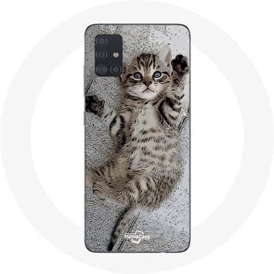 Samsung Galaxy A51 hoesje Bengaalse kitten slaapt