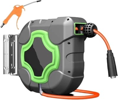 Luchtslanghaspel - Automatische haspel - Werkplaats organiseren - Automatische terugrolfunctie - 15 meter - One Color