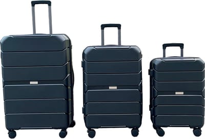 Kofferset – Handbagage kofferset 3 stuks – Zwart – ABS Polypropyleen sterk en lichtgewicht – Cijferslot koffer – Groot Middel Klein/Cabin – 360 graden wielen Run Wheel systeem – Soft feel trolley handvat