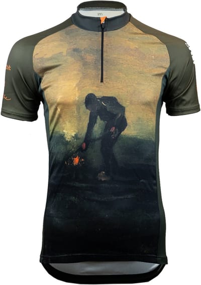 Fortissima Fietsshirt Heren en Dames - Korte Mouwen - Van Gogh Onkruid Verbrandende Boer - Maat XS