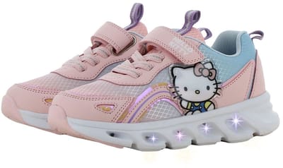 Hello Kitty - Schoenen voor meisjes met lichtjes - Sneakers voor kinderen met klittenband - Lichtgevende kindersneaker - Maat 25 - Wit