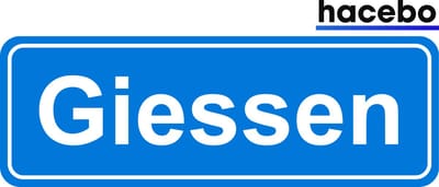 Hacebo - Plaatsnaam Sticker - 29x10 CM - Giessen sticker - Verkeersborden sticker - grappige cadeaus - Giessen