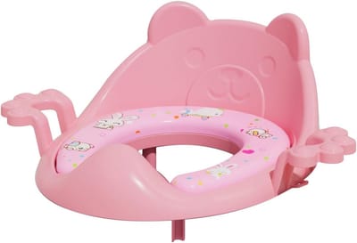 Kinder Toiletbril - Potty Training - Zindelijkheidstraining - Waterproof Comfortkussen - 41x38x14 cm - Lichtroze