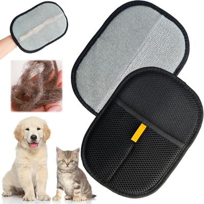 2 Pak Dubbelzijdige Huisdier Verzorgingshandschoenen voor Katten en Honden