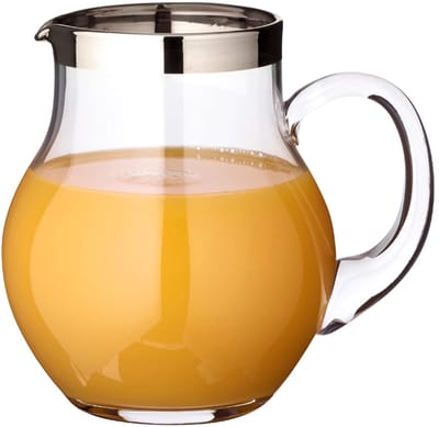 Unyqoos® Elegante glazen karaf van kristalglas met platina rand voor diverse dranken