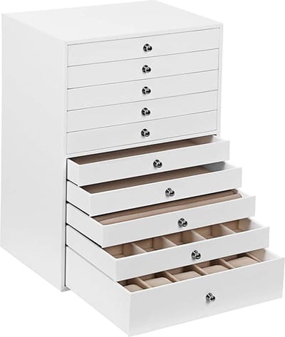 Travel Jewelry Box for Women / watch box jewelry box \Jewelry Holders Portable Jewelry Organizer Case for Necklace Earrings Rings - Drawers Jewelry Storage Box /Juwelendoos