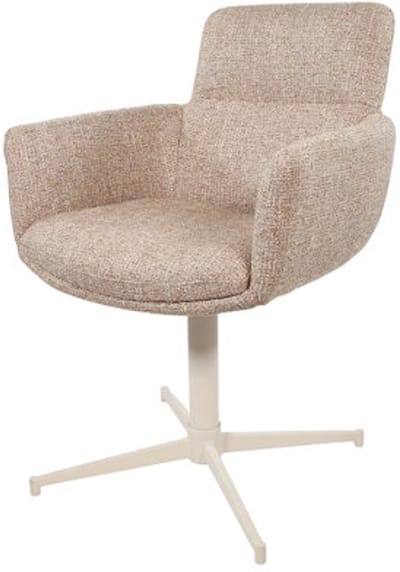Eetkamerstoel William - off-white draaipoot 360 - Field Hazel 170 - eetkamerstoelen set van 2