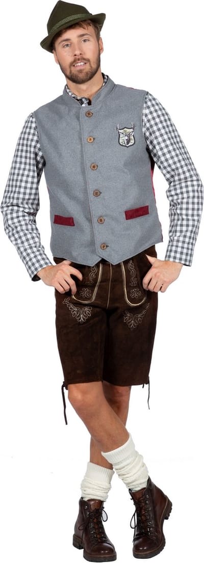 Gilet Tirol Oktoberfest Grijs - Maat 58