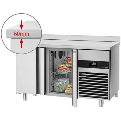 GGM Gastro Kühltisch PREMIUM - 1400x600mm - mit 2 Türen - mit Aufkantung
