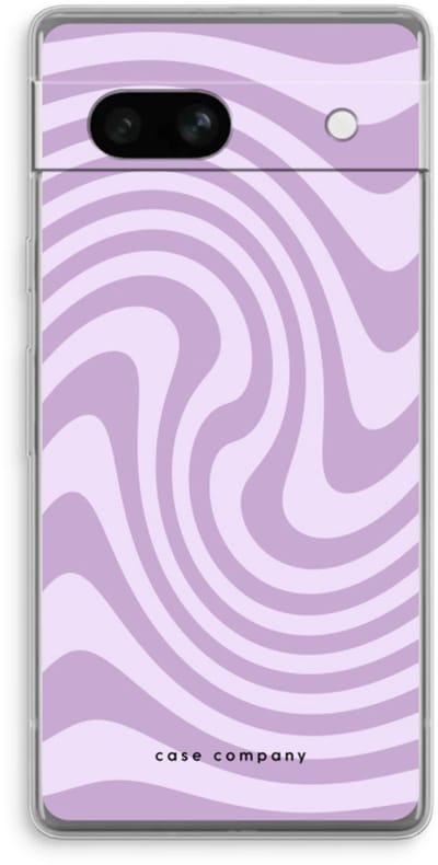 Case Company® - Hoesje geschikt voor Google Pixel 7A hoesje - Swirl Paars - Soft Cover Telefoonhoesje - Bescherming aan alle Kanten en Schermrand