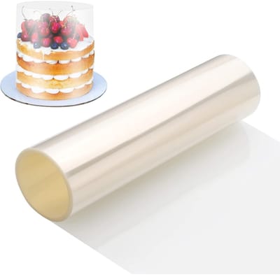 TOVBMUP Allecto plus - Acetaat Taartkragen 30 cm x 10 m - Verdikte Rol - Transparant - Bakken - Chocolade Mousse - Cake Decoratie