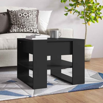 vidaXL - Salontafel - 55,5x55x45 - cm - bewerkt - hout - zwart