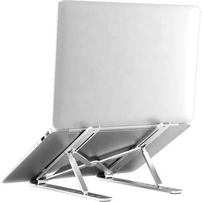 Laptop standaard -Compacte laptopstandaard - Verstelbaar - Inklapbaar - Aluminium - One size - Zilverkleurig - Universeel - CHPN