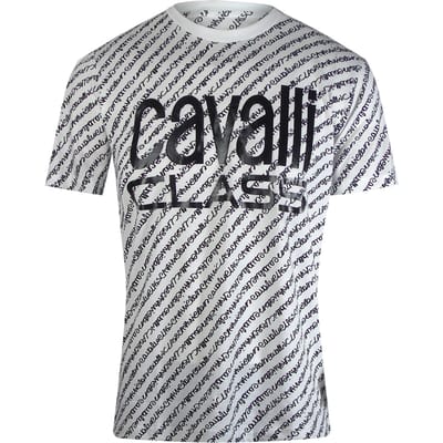 Cavalli Class Vetgedrukt Logo Script Wit T-shirt