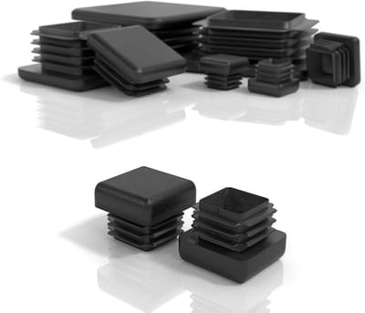 Lamellenpluggen Vierkant - Eindkappen PE - Meubels Beschermen - UV-bestendig Polyethyleen - 15x15 mm - Zwart
