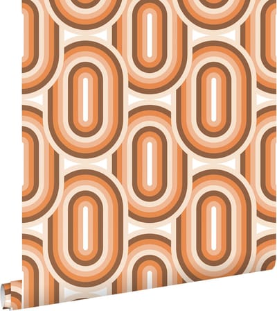 ESTAhome behang retro ornamenten oranje en bruin - 53 cm x 10.05 m - 130983