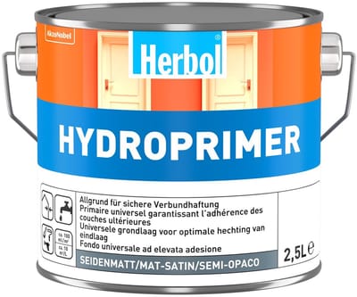 Herbol Hydroprimer - Universele grondlaag ( en tussenlaag) ( voor de meeste ondergronden) - Waterbasis - Binnen en buiten - 2.50 L - RAL 9010 Pure White ( gebrokenwit )