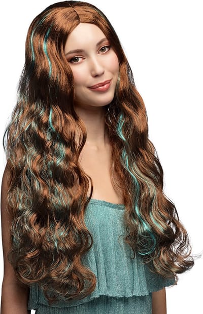 Boland - Pruik Fantasy fairy Bruin - Krullen - Lang - Vrouwen - - Fantasy